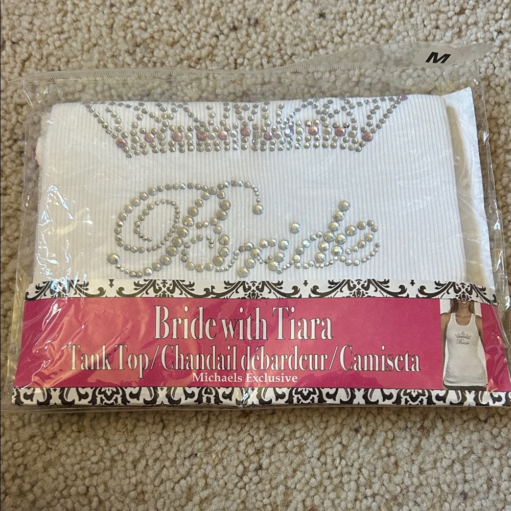 Michaels Exclusive White Bride Tank Top with Rhinestones